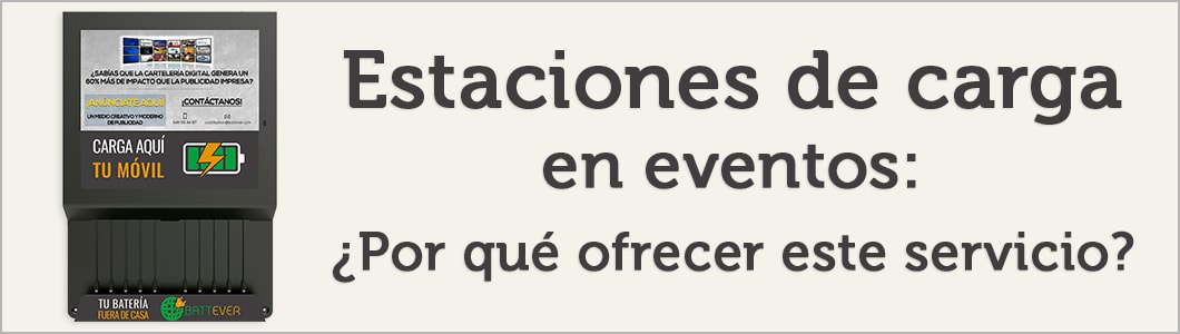 Estaciones de carga para móviles en eventos