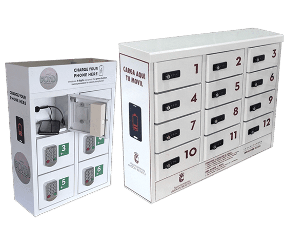 Mobile charging lockers in shopping centres